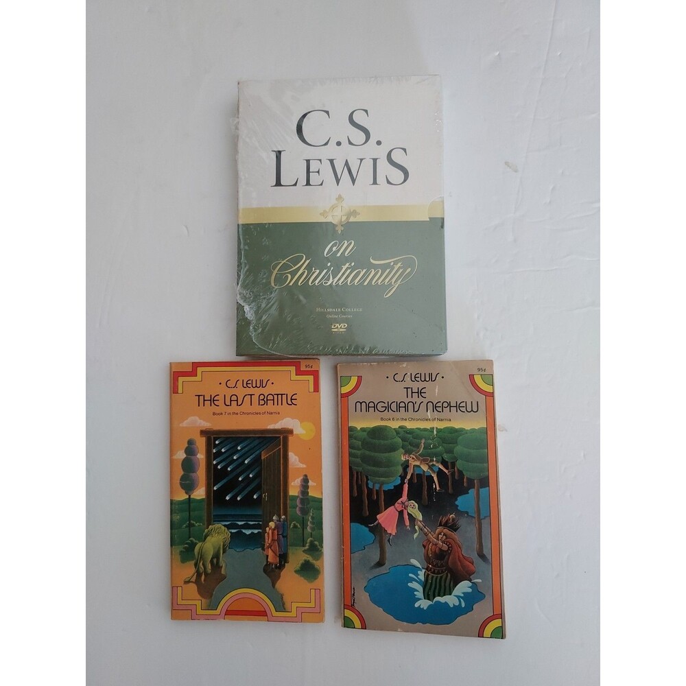 C.S. Lewis On Christianity DVD Set Course (New) & 2 Vintage Books